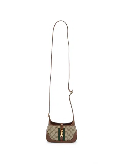 Pre-owned Gucci Mini Jackie 1961 Gg-supreme Cross Body Bag In Neutrals