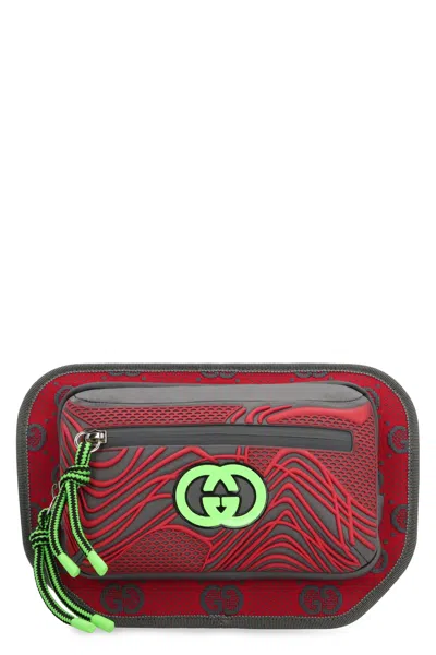 Gucci Mini Jacquard Belt Handbag In Red