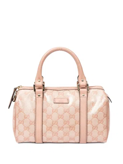 Pre-owned Gucci Mini Joy Boston Logo Tote Bag In Pink