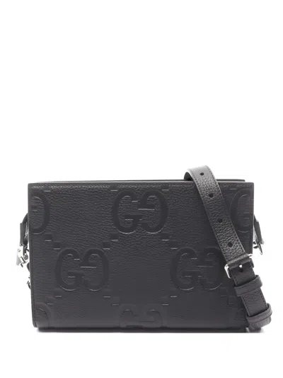 Pre-owned Gucci Mini Jumbo Leather Shoulder Bag In Black