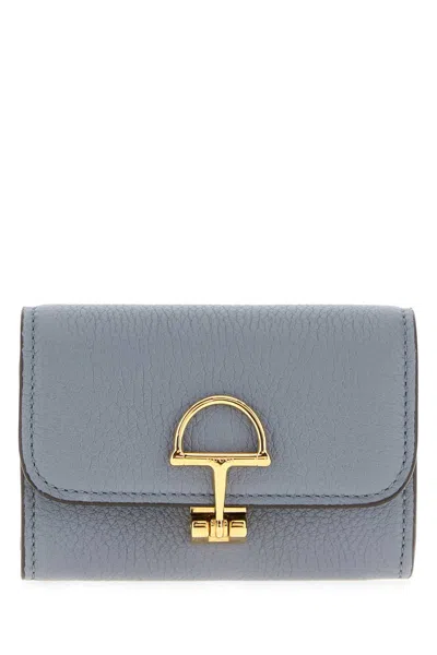 Gucci Mini Leather Coin Purse, 11 Cm X 7 Cm X 3 Cm In Light Blue