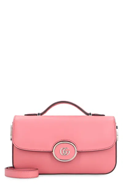 Gucci Mini Leather Shoulder Handbag In Pink