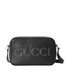 Gucci Mini Logo-appliqué Leather Shoulder Bag In Black