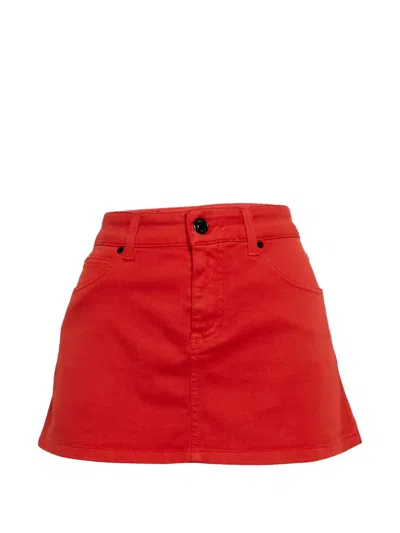Pre-owned Gucci Mini Logo-appliqué Skirt In Orange