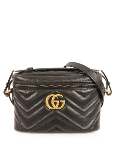 Pre-owned Gucci Mini Marmont Tote Bag In Black