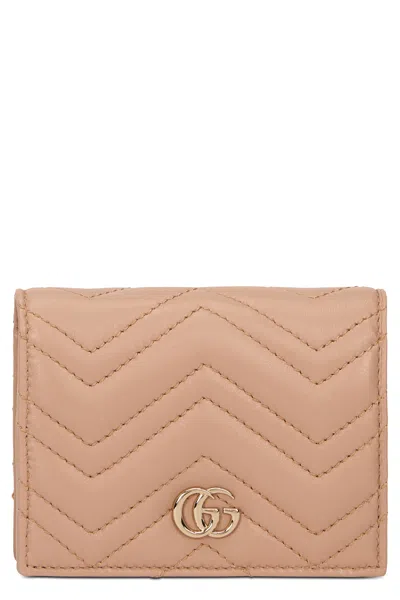 Gucci Mini Matelassé Nappa Wallet In Sand