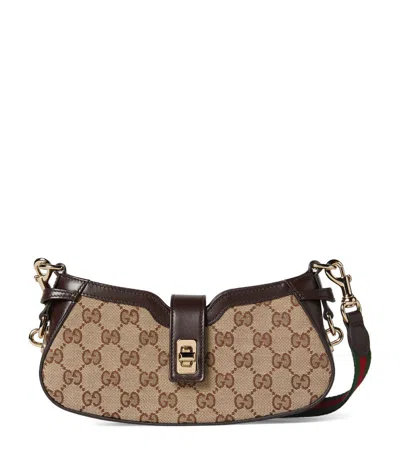 Gucci Mini Moon Side Shoulder Bag In Beige