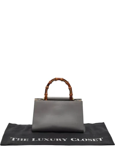 Pre-owned Gucci Mini Nymphaea Tote Bag In Grey