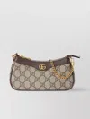 Gucci Women Beige Shoulder Bag With Gg Plaque On The Front And Chain-link Handle In Gg Canvas Woman