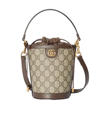 Gucci Mini Ophidia Bucket  Bags In Nude