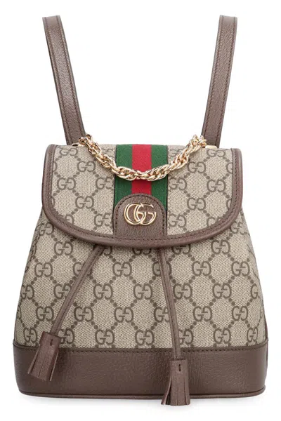 Gucci Mini Ophidia Gg Supreme Fabric Backpack In Tan