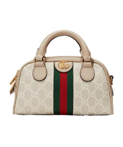 Gucci Mini Ophidia Gg Top-handle Bag In White