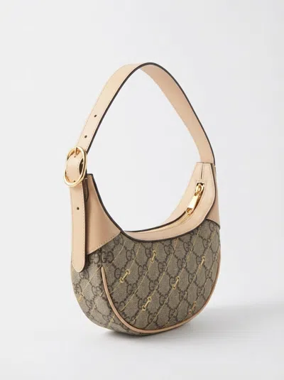 Gucci Mini Ophidia Horsebit-print Shoulder Bag In Brown