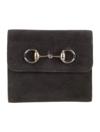 Pre-owned Gucci Mini Portfolio Wallet In Black