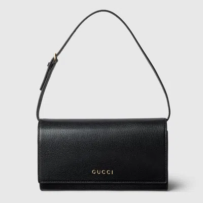 Gucci Mini Pouch With  Lettering In Black