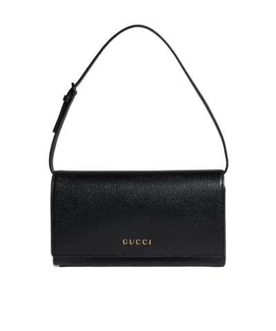 Gucci Mini Pouch With  Lettering In Black