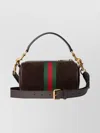 Gucci Mini Shoulder Bag Featuring Web Detail In Brown