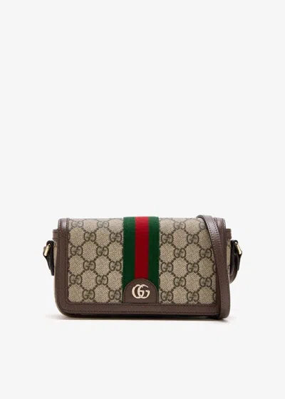 Gucci Mini Shoulder Bag Ophidia In Neutral