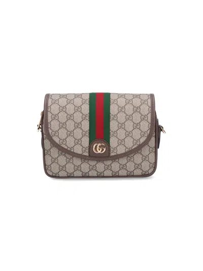 Gucci Mini Shoulder Bag "ophidia" In Sand