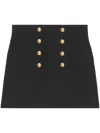 Gucci Button-up Crepe Skirt In Black