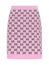 Gucci Gg Wool-blend Jacquard Miniskirt In Pink