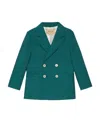 Gucci Mini Square G-check Wool Jacket In Green