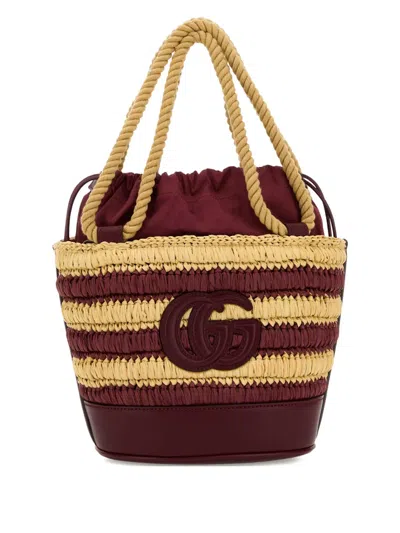 Gucci Mini Striped Logo-detail Bucket Bag In Multi