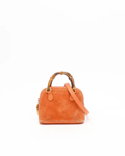 Gucci Mini Suede Bamboo Bag