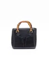 Gucci Mini Suede Bamboo Handbag In Multi
