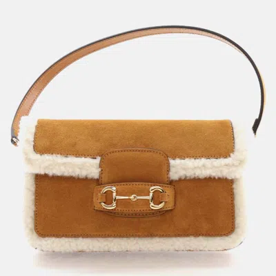 Pre-owned Gucci Mini Suede Horsebit Shoulder Bag In Brown