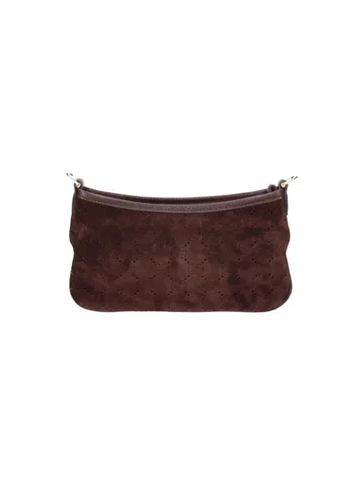 Gucci Mini Suede Shoulder Bag In Brown