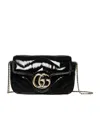 Gucci Gg Marmont Super Mini Patent Shoulder Bag In Black