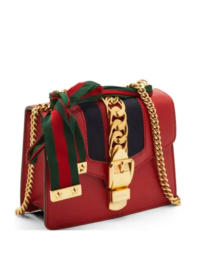 Pre-owned Gucci Mini Sylvie Web Shoulder Bag In Red