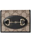 Gucci 1955 Horsebit Gg Supreme Wallet In Brown