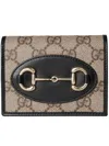 Gucci 1955 Horsebit Gg Supreme Wallet In Brown