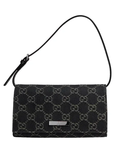Gucci Mini Wallet-on-chain Bag 11.5 Cm X 23 Cm X 8 Cm With Detachable Strap In Nero