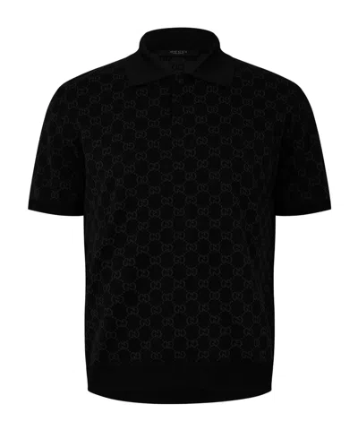 Gucci Minimal Jacquard Short-sleeve Polo In Multi