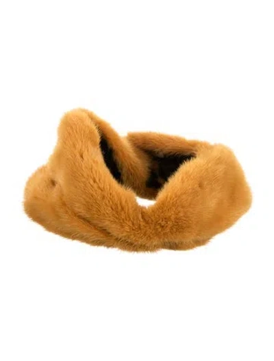Pre-owned Gucci Mink Fur Headband In Orange