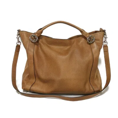 Pre-owned Gucci Miss Gg Brown Leather Handbag Shoulder Bag ()