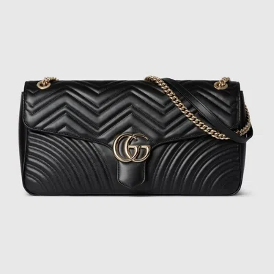 Gucci Gg Marmont Medium Shoulder Bag In Black
