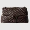Gucci Mittelgrosse Gg Marmont Schultertasche In Brown