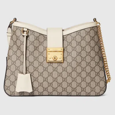 Gucci Padlock Gg Medium Shoulder Bag In Beige