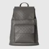 Gucci Mittelgrosser Gg Emblem Rucksack In Gray
