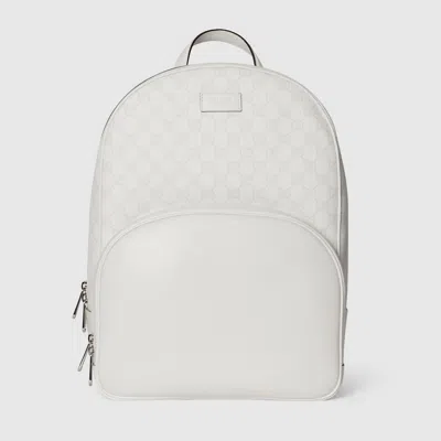 Gucci Medium Gg Backpack With Tag In White