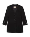 Gucci Women Melange Tweed Jacket In Black