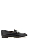 Gucci Women Black Calf Leather Moc Stitching Signature Horsebit Detail Almond Toe Slip-on Style Bran In Black