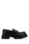 Gucci Leather Loafers With Chunky Sole And Gold-tone Hardware In Black