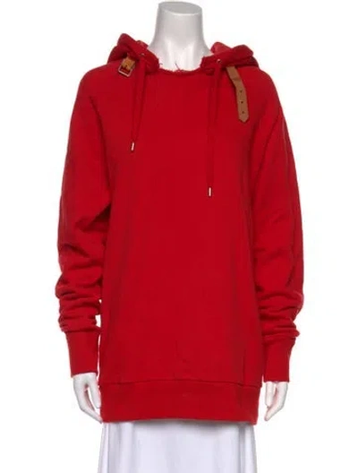 Pre-owned Gucci Mock Neck Long Sleeve Hoodie In Red