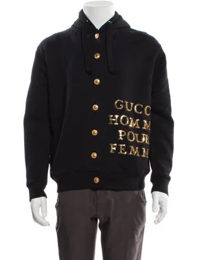Pre-owned Gucci Mock Neck Long Sleeve Sweatshirt In Black