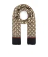 Gucci Modal Silk Shawl With Gg Bees Motif In Nude